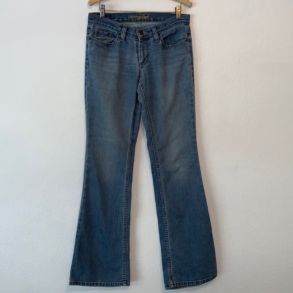 AMERICAN EAGLE OUTFITTERS JEANS STRETCH SKINNY FLARE DENIM